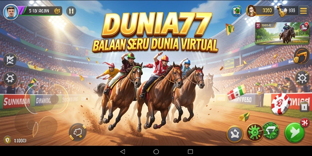Screenshot gameplay balapan seru di DUNIA77
