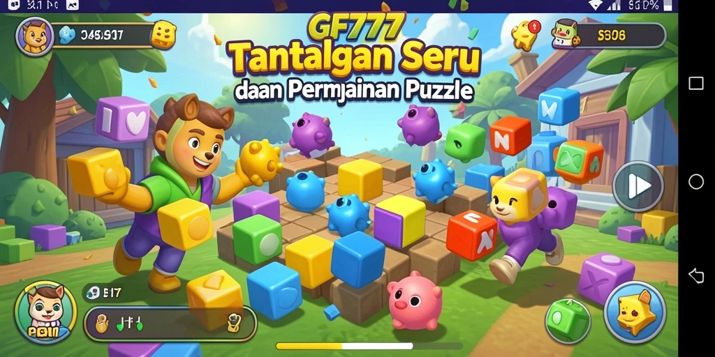 Tampilan gameplay GF777 yang penuh warna dan menantang.