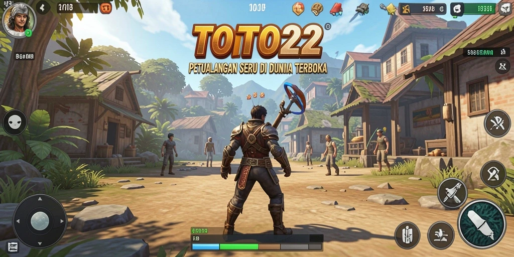 Screenshot gameplay TOTO22 menampilkan eksplorasi dunia terbuka yang menakjubkan.